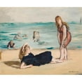 thumbnail image 2 of Édouard Manet 17x15 Gold Ornate Wood Frame and Double Matted Museum Art Print Titled - On the Beach (ca. 1868), 2 of 4