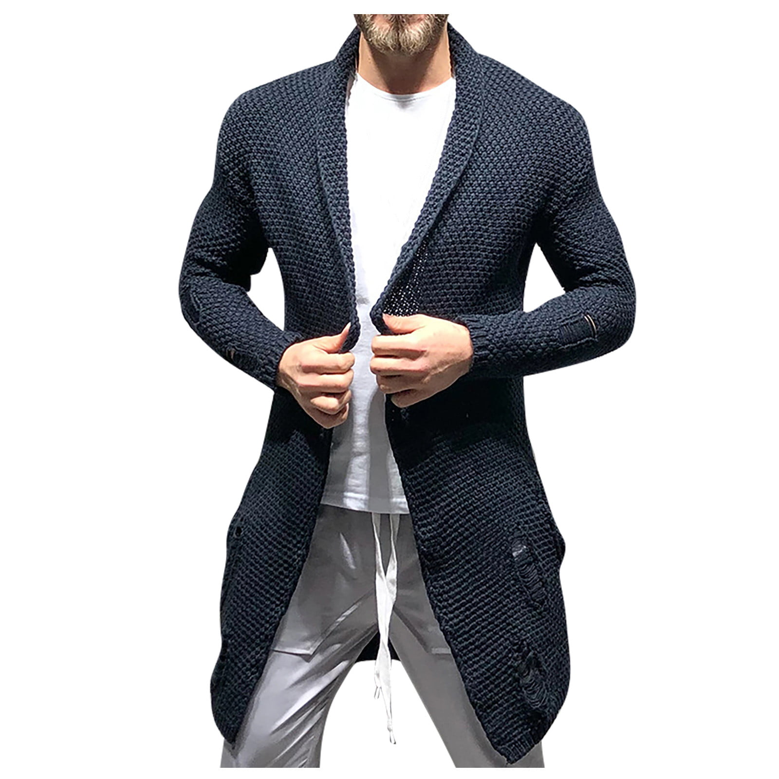 geur Albany Lodge LINMOUA Mens Cardigan Sweater Shawl Collar Chunky Warm Open Front Long  Sleeve Knit Slim Fit Coats with PocketsNavyXXL - Walmart.com