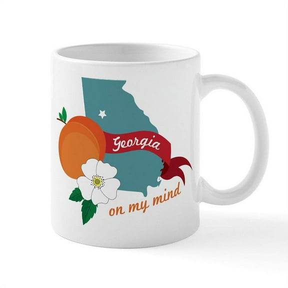 CafePress - Georgia On My Mind Mug - 11 oz Ceramic Mug - Novelty Coffee Tea Cup