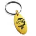 thumbnail image 1 of Rose Gold Stainless Steel Gifting Elf Engraved Small Oval Charm Keychain Keyring, 1 of 1