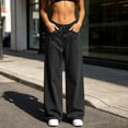 thumbnail image 3 of Straight Leg Jeans for Women Drape Soft Loose Fit Denim Pants High Waisted Stretchy Vintage Baggy Denim Pants with Pockets Daily Casual Streetwear Trousers, 3 of 6