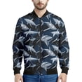 thumbnail image 4 of Chaqueta con estampado de tiburón divertido para hombre, con estampado 3D de animales, mangas largas, para primavera y otoño, chaquetas de gran tamaño con cremallera, abrigo, ropa de calle, 4 of 5