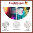 thumbnail image 3 of Sikiie Modern Abstract Colorful Skull A Nativity Christmas Tree Skirt, Jesus Christian Winter Holiday Tree Mat Decoration(30-48IN), 3 of 6
