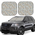 thumbnail image 1 of Fotbe White Popcorn Juego de 2 Piezas de Parasoles para Parabrisas | Bloqueador Solar para Auto | Accesorios Plegables para Protección Solar Interior-Large, 1 of 6