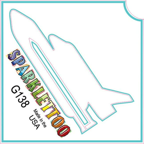 Ruby Red Paint G138-2 1.5 x 2.3 x 2.3 in. 2-Ply Space Shuttle Design Glitter Tattoo - Pack of 100