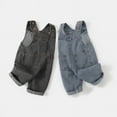 thumbnail image 3 of Boys Girls Jeans Infant Denim Overalls Button Strap Sleeveless Casual Jean Jumpsuit Fall Spring Baby Girl Clothes, Black, 2-3 Years, 3 of 3