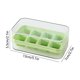 thumbnail image 3 of Caja para hacer hielo con bandeja de hielo cubierta de silicona - Caja casera para hacer cubitos de hielo, 8 compartimentos de liberación fácil, tapa sellada, multiusos para congelar, 3 of 6