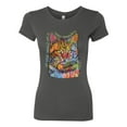 thumbnail image 3 of Dean Russo If Cats Could Talk Cat Lover Womens Slim Fit Junior Tee, Dark Grey, X-Large, 3 of 6