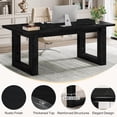 thumbnail image 7 of Tribesigns 63-Inch Executive Desk Large Computer Table with Solid Wooden Base, Work Desk for Home Office (Black), 7 of 7