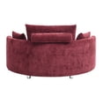 thumbnail image 4 of Gexpusm Modern Round Pull-Out Sofa Bed Foldable 2 Seater Lazy Sofa Suitable for Living Room,Red, 4 of 6