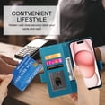 thumbnail image 2 of Allytechgroup for Apple iPhone 16 Plus Case Wallet, Retro PU Leather Slim Fit Business Style Magnetic Closure Cards Slots RFID Blocking Phone Case for Women Men, Blue, 2 of 6