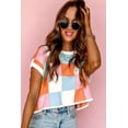 thumbnail image 7 of Women's Stylish Grapefruit Orange Color Block Cap Sleeve Sweater, 7 of 7