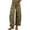 Army Green, variant on Womens Wide Leg Jeans High Waisted Floral Print Ruffle Hem Denim Pants with Pockets Vintage Loose Trendy Casual Jeans Comfortable Everyday Wear