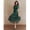 Green-L, variant on Emerald Green Lace Midi Dress With Short Sleeve And Ruffled Hem