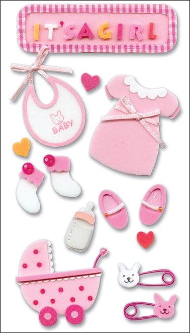 A Touch Of Jolee’s New Baby Girl Dimensional Stickers 