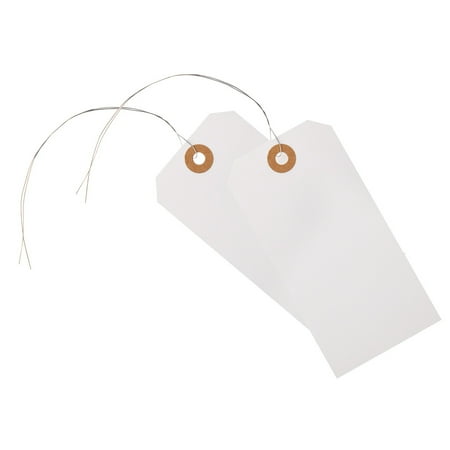 Office Depot Shipping Tags With Wires, 4 3/4in. x 2 3/8in., Pack Of 100, XS007005A