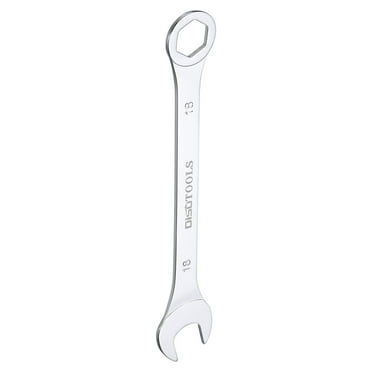Uxcell 18mm 6-Point Thin Combination Wrench Double Ended Box and Open End Chrome Plated Steel, Silver
