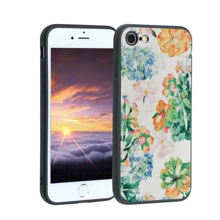 Compatible with iPhone 7 Phone Case, Floral-290 Case Silicone Protective for Teen Girl Boy Case for iPhone 7