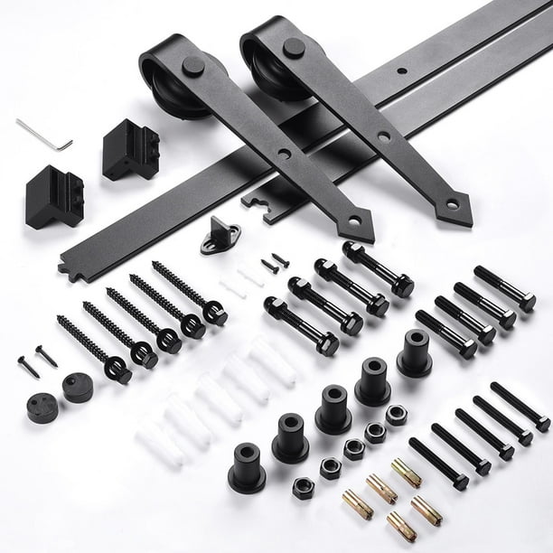 Yeshom 6 6ft Heavy Duty Steel Sliding Barn Door Closet Hardware Track Rail Kit System Single Arrow Shape Black Com Yeshom 6 6ft Heavy Duty Steel Sliding, 8 Foot Heavy Duty Sliding Barn Door Hardware Kit