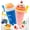Blue+Pink, variant on Slushie Cup, 2 Pack Slushy Maker Cup, DIY Magic Frozen Squeeze Cups with Lid & Straw for Ice Cream Juice Milk, Cool Stuff Things for Teens Kids Family(Blue+Green)