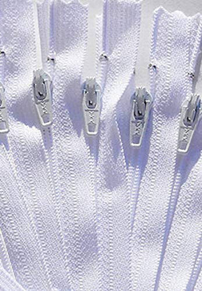 100 YKK 9" White #3 Nylon Zippers for Pouches, Bags, Apparel, Sewing & Craft Projects- Made in USA