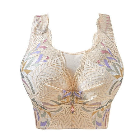 YWDJ Plus Size Everyday Bras for Women Full Coverage Soft Pull on Push up No Underwire Comfort Straps Support Lace Bralette Breathable Soft Bra for All Shapes Sagging Breasts Khaki 42