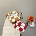 thumbnail image 4 of Fashion Cute Plaid Pattern Earphone Case for Apple Airpods Pro Cover for Airpods 3 2 1 Leather Silicone Headphone Charging Box (Black,For-Airpods3), 4 of 7