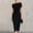 Black, variant on NTACZA Flowy Dresses for Women Wedding Guest Dresses Formal Dressy Midi Asymmetrical Neckline Off the Shoulder Ruched Waist Black L