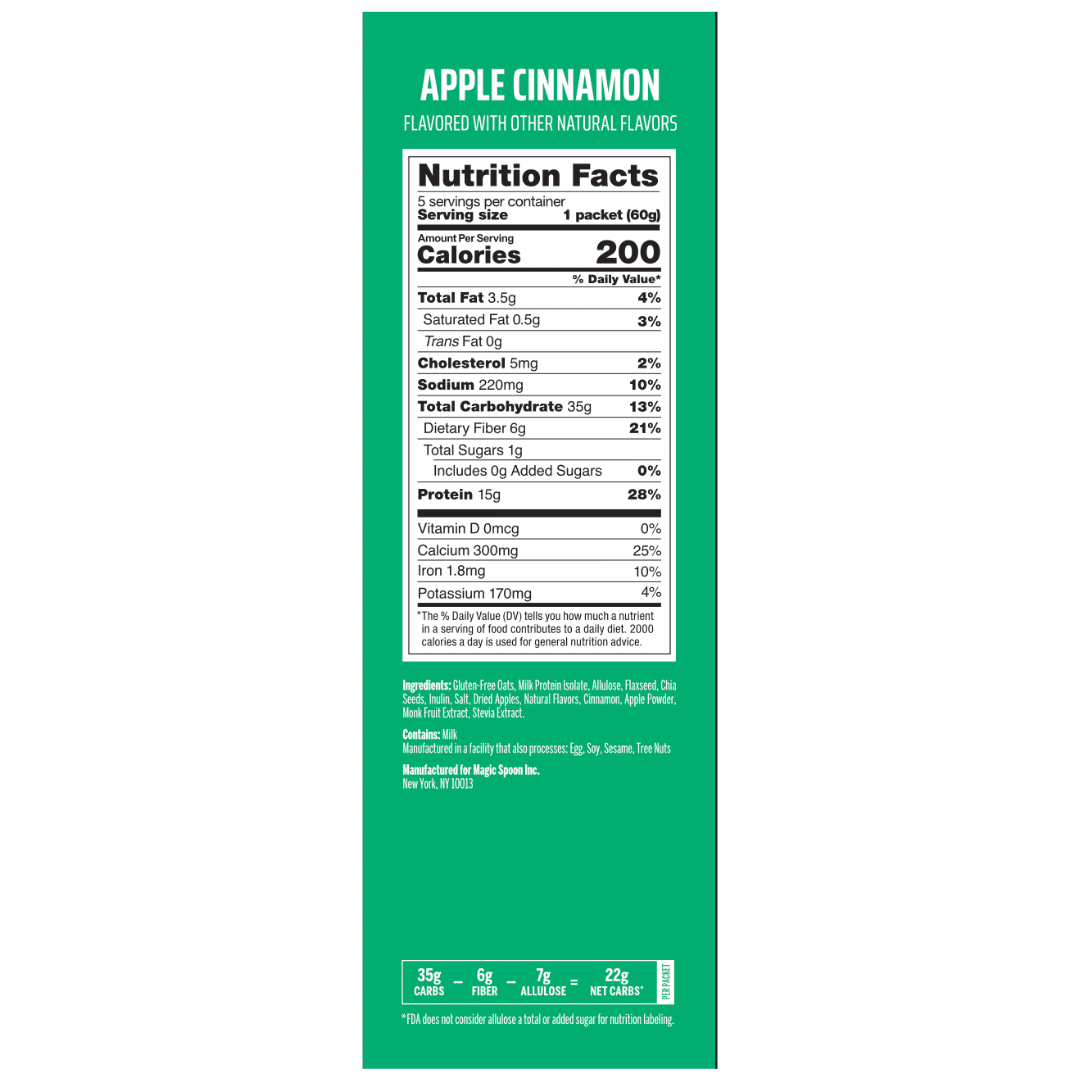 Magic Spoon Apple Cinnamon Oatmeal 5 CT 10.5oz Box