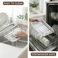 thumbnail image 3 of Walchoice Air Fryer Basket for Oven, Stainless Steel Air Fryer Pans and Trays Set of 2, Large Nonstick Crisper Tray for Turkey French Fries Chicken, Dishwasher Safe (12.2” x 9.4”, Silver), 3 of 8