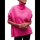 thumbnail image 2 of Suéteres de Cuello Alto para Mujer, Corte Holgado, para Otoño e Invierno. Rosa Roja L, 2 of 10