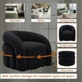 thumbnail image 5 of UIXE Swivel Barrel Accent Chairs Set of 2, Boucle Upholstered Arm Chair for Living Room, Modern Round Armchair Comfy Reading Sofa Seat with Solid Metal Base, Black, 5 of 6