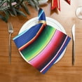 thumbnail image 2 of Coolnut Soft Reusable Satin Table Decorative Napkins, 20x20InX6 PCSMexican Serape Blanket Stripes, Family Dinner Wedding Banquet, Cocktail Party, Kitchen, Birthday Party Washcloth Gift, 2 of 7