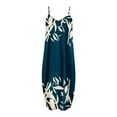 thumbnail image 4 of Robes Maxi pour Femmes Été Robe à Bretelles Spaghetti Grande Taille Décontractée Ample Plage Boho Robe d'Été avec Poches, 4 of 5