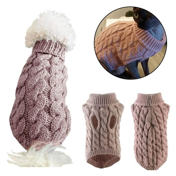 FurNest Dog Pure Color Sweater Pet Dog Vest T-shirt Winter Warmer Clothes Tur