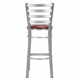 thumbnail image 6 of Ladder Back Bar Stool with Silver Frame and Burgundy Vinyl Seat by Chivari, 6 of 13