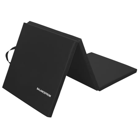 BalanceFrom 1.5" Thick Tri-Fold Folding Exercise Mat with Carrying Handles for MMA, Gymnastics and Home Gym Protective Flooring
