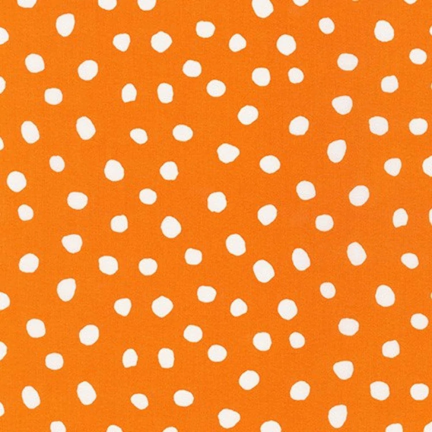 45 x 36 Medium White Dots on Orange 100 Cotton Fabric