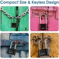 thumbnail image 7 of 2 Pack 4-Digit Combination Lock, Heavy Duty Padlock Metal, Outdoor Alloy Locks with Long Hardened Steel Shackle, High Security Weatherproof Large Padlocks for School,Locker,Fence,Gate,Hasp,Case-Black, 7 of 7
