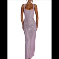 thumbnail image 3 of Vestidos de Fiesta de Sirena con Lentejuelas Brillantes, Tirantes Finos, Escote Cuadrado, Tubo, Formales, para Fiestas de Noche y Clubes Rosa L, 3 of 10