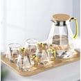 thumbnail image 1 of Juego de jarras de cristal DUJUST, elegante diseño de diamante, 2 litros, con tazas, 1 of 6