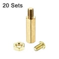 thumbnail image 3 of Unique Bargains Laiton Hexagonal Mâle-Femelle Vis Écrou Kit 20 Ensembles 18mm + 6mm, 3 of 6