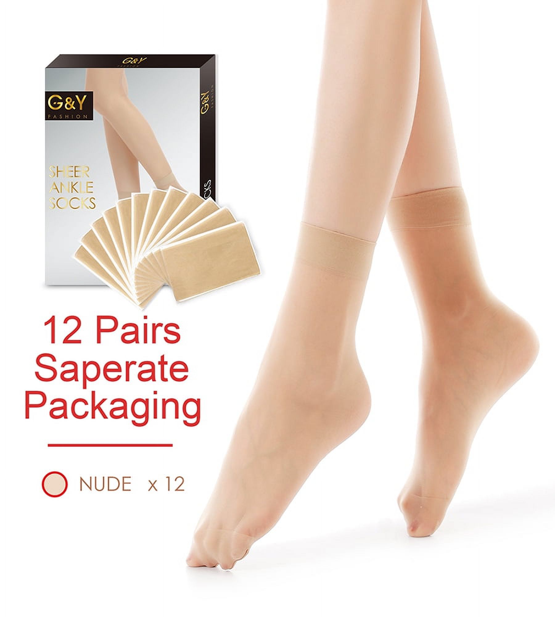 9 Pairs Sheer Knee High Pantyhose - 20D Nylon Hosiery Stockings with  Reinforced Toe for Women, Nude - Walmart.com