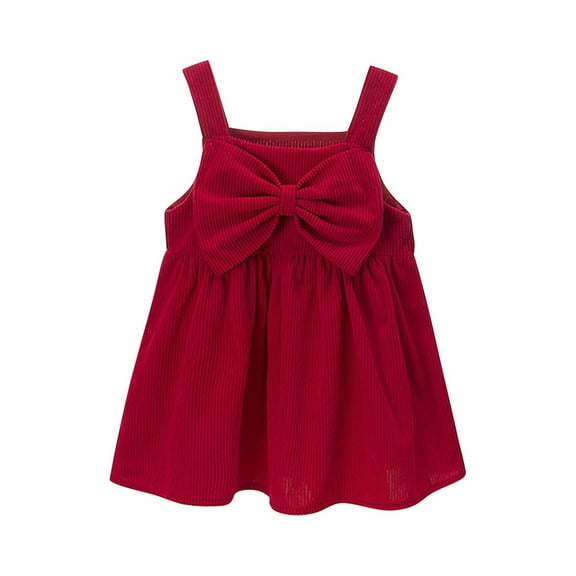 THDHVS Summer Dresses for Kids,Girls Casual Dresses,Girl Summer Dress Sleeveless Tank Cotton Casual Spaghetti Strap Shirt Cool Beach Sundress Red 4-5 Years