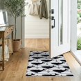 thumbnail image 2 of ODIKA 2'x3' Washable Accent Rug Pet Friendly, Bedside Mat Hooked Marine Whale Pod Motif Border Frame Wave Boat Nautical Refined Structured for Bedroom, Nursery, RV, 2 of 7