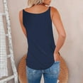 thumbnail image 4 of WNEGSTG Women Summer V Neck Chain Strap Tank Tops Sexy Sleeveless Flowy Tank Tops for Women Blue, 4 of 6