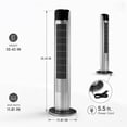 thumbnail image 2 of Alvantor Tower Fan for Bedroom, 60° Oscillating Standing Fan with 28dB Quiet for Sleep, 25ft/s Velocity, 12H Timer, 5 Speeds 4 Modes, Remoter, Bladeless Room Fan for Home, Office, Indoor, 2 of 7