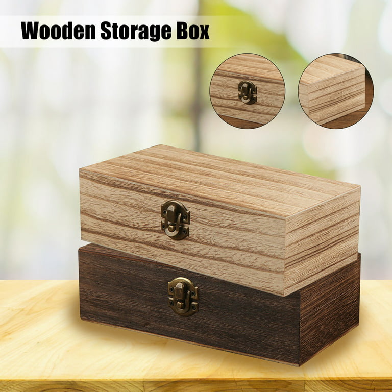 Wooden Small Square Jewellery Box,Lockable Box Wooden Trinket, 7.8x3.9x2.3  in,with Lid,Small Lock Hinged Keepsake Treasure Jewellery Box By  Stuffygreenus 