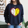 thumbnail image 4 of EcoLoom Split Baseball Softball Heart Mom Dad Long Sleeve Unisex Midweight Crewneck Sweatshirt, 4 of 4