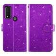 thumbnail image 3 of Asuwish Compatible with TCL 30 XE 5G T767W / 30 V 5G T781S Wallet Phone Case and Tempered Glass Screen Protector Flip Credit Card Holder Stand Bling Glitter Cell Cover for Tcl 30XE Women Men Purple, 3 of 9